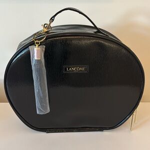 LANCÔME train case travel case cosmetic Bag black patent